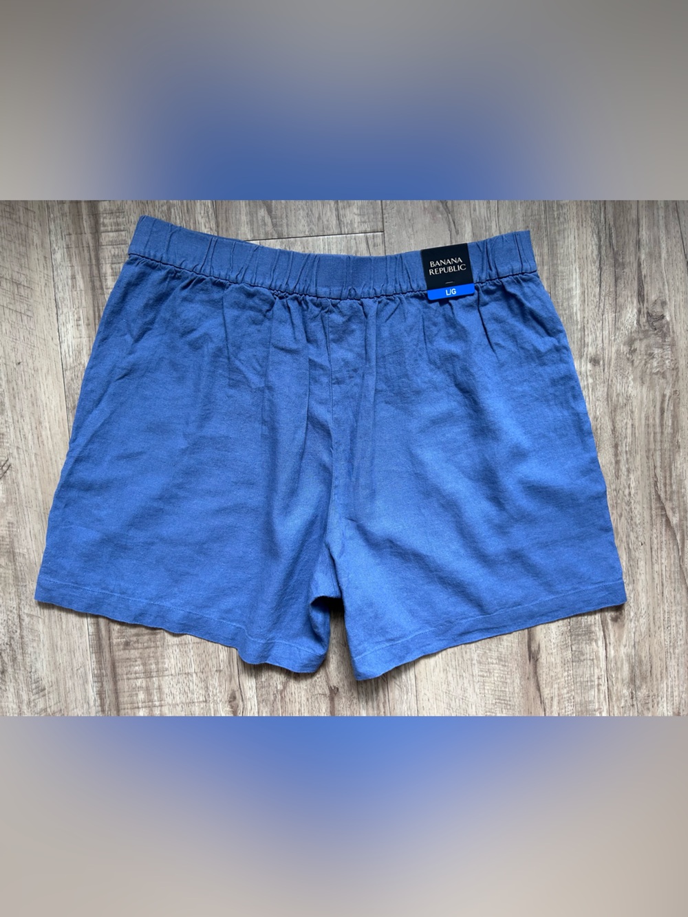 Linen blend Women’s Blue Casual Shorts summer beachy vacation beach breezy - Picture 3 of 5
